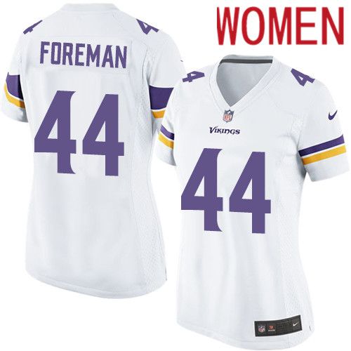 Women Minnesota Vikings 44 Chuck Foreman Nike White Player Game NFL Jersey